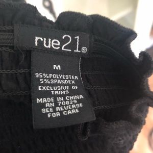 Rue 21 Black off the shoulder crop top